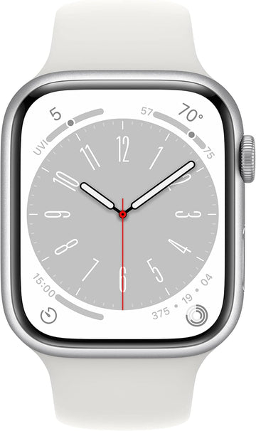 Apple Watch Series 8 GPS + Cellular 41mm Aluminum Silver Case + White Strap