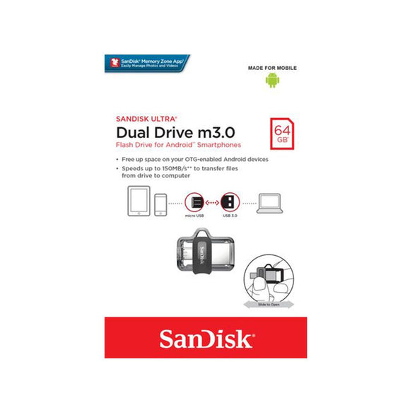 Sandisk Ultra Dual Drive 64GB Grey/Silver
